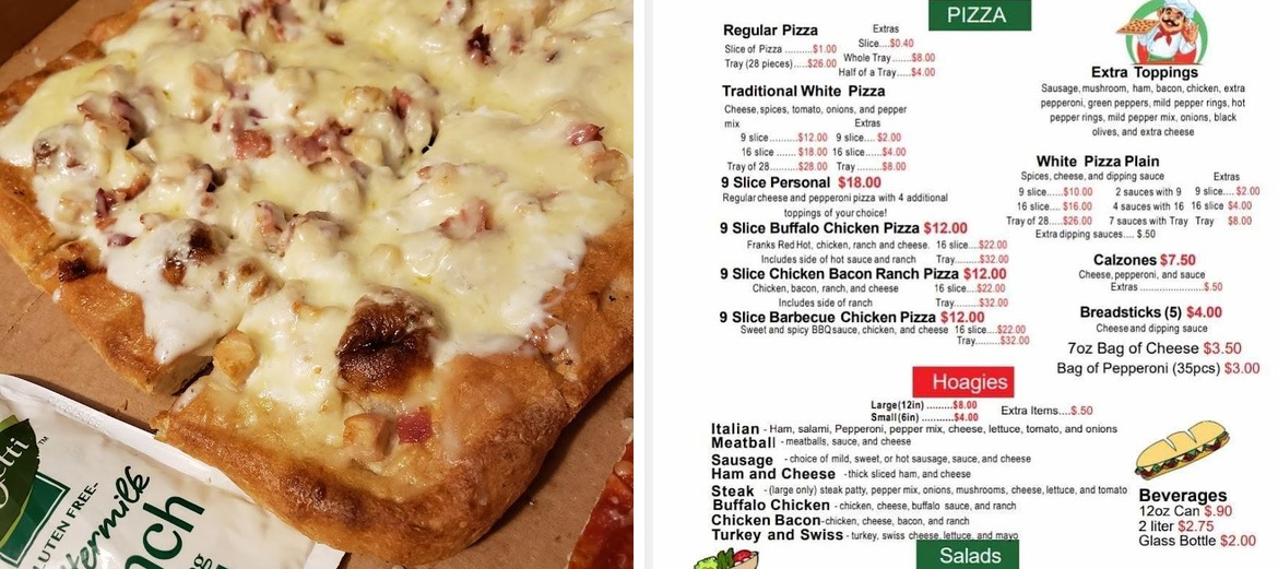 Jax Pizza Menu